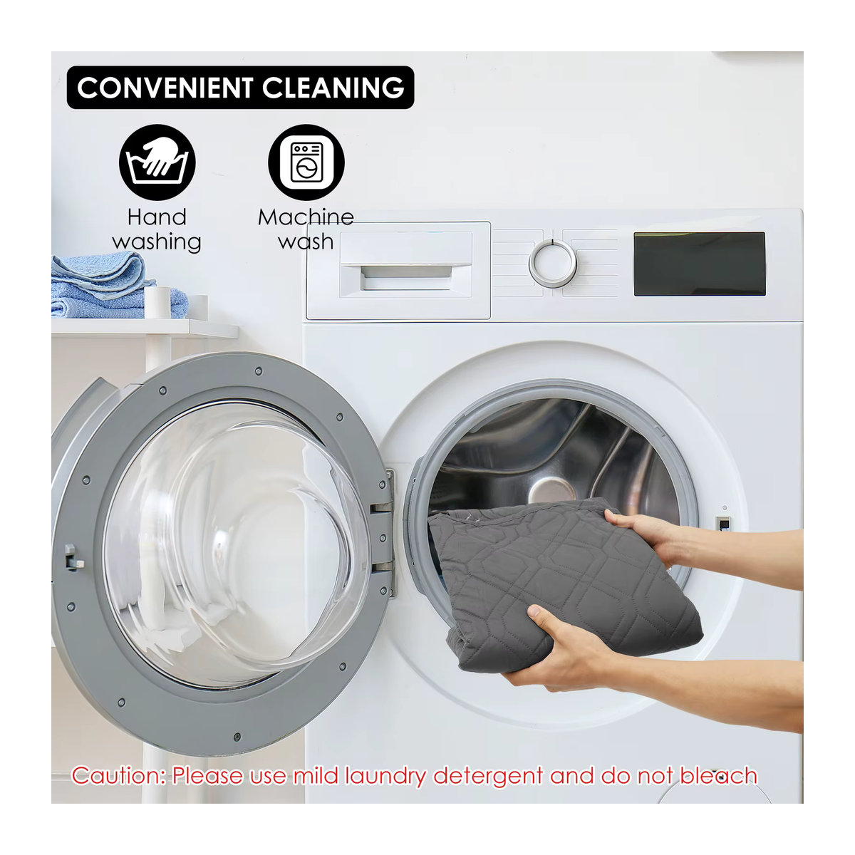 Willstar Wasserdichter Sofabezug aus Polyester in Grau mit Befestigungsgurt und Taschencouch als Möbelschutz - Bild 5