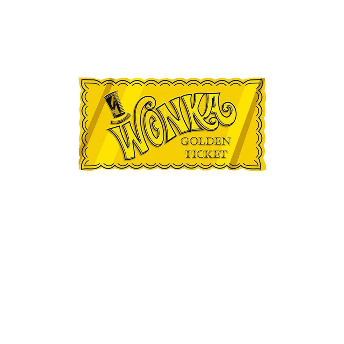 Willy Wonka & The Chocolate Factory Golden Ticket Typografie Print in Gold und Gelb, Querformat, B: 40 cm x H: 40 cm - Bild 2