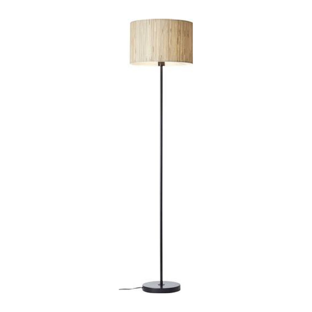 Wimea Brilliant Standleuchte Schwarz/Natur mit E27 Fassung und Fußschalter - Bild 1