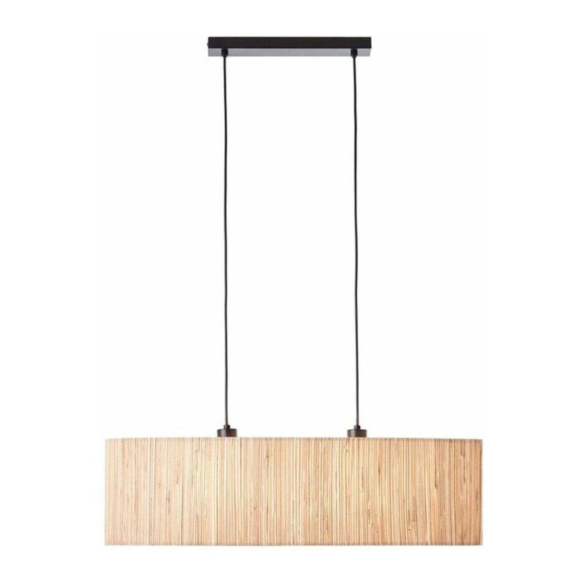 Wimea Pendelleuchte Brilliant 2-flammig Schwarz/Natur mit E27 Fassung und Holz-Elementen - Bild 1
