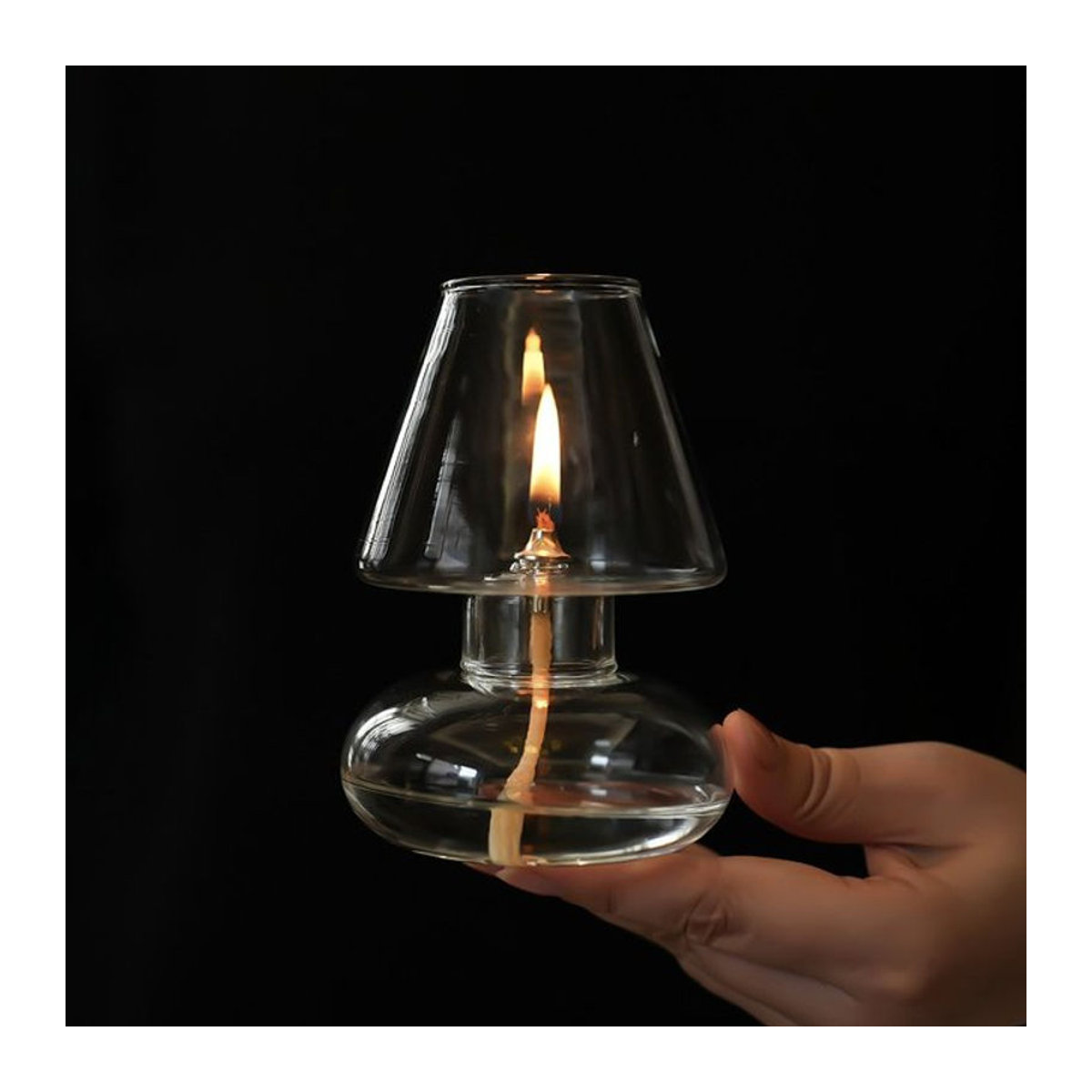 Winddichte Klarglas-Öllampenabdeckung aus Glas als minimalistischer Kerzenständer und dekorative Laterne in Transparent - Bild 1
