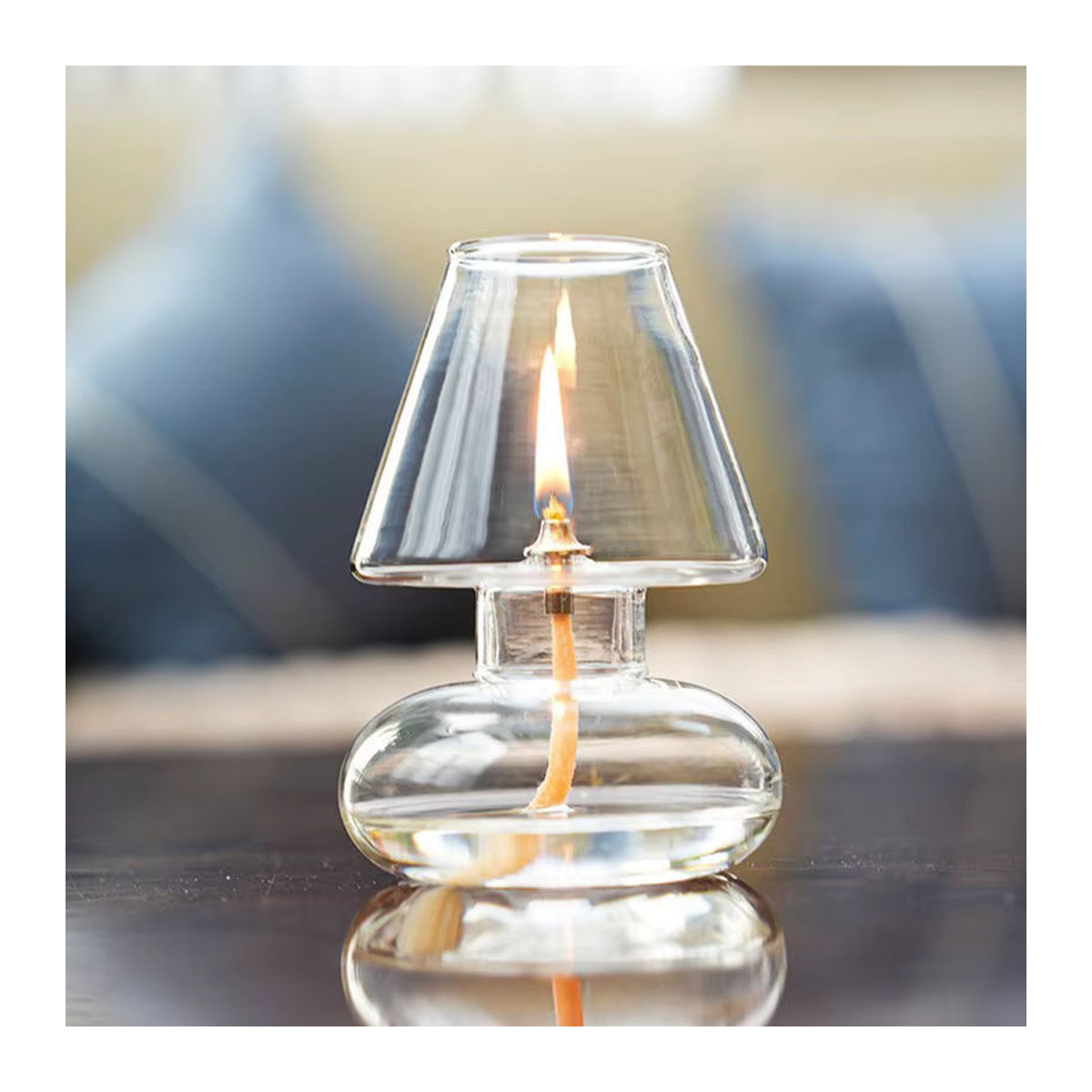 Winddichte Klarglas-Öllampenabdeckung aus Glas als minimalistischer Kerzenständer und dekorative Laterne in Transparent - Bild 4