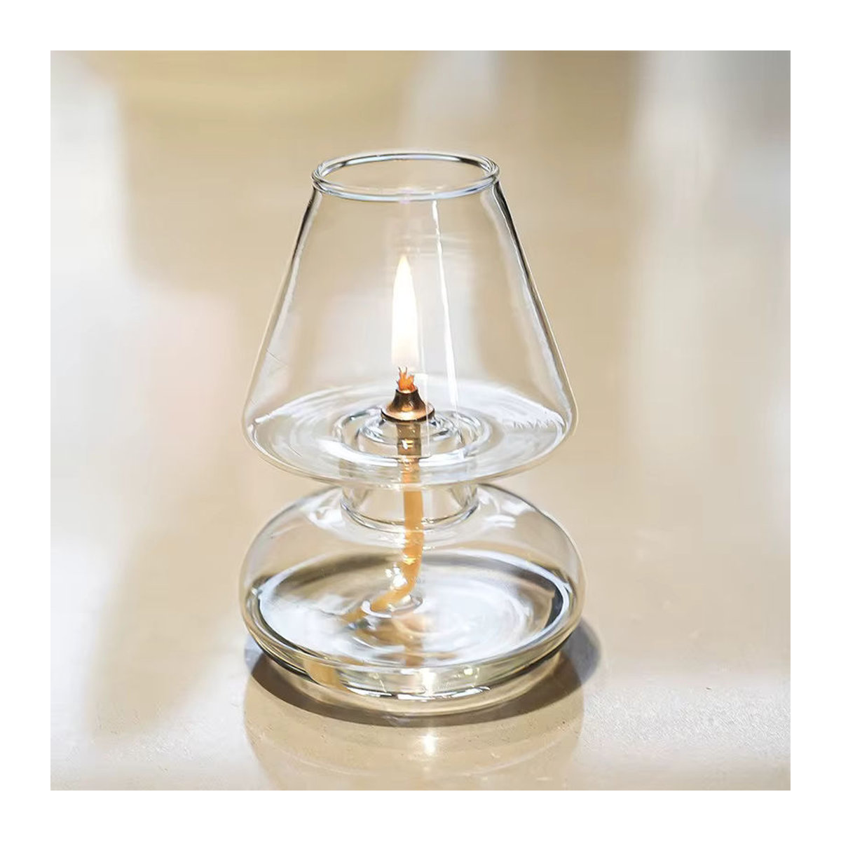Winddichte Klarglas-Öllampenabdeckung aus Glas als minimalistischer Kerzenständer und dekorative Laterne in Transparent - Bild 5