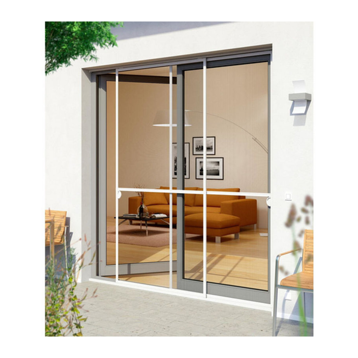 WINDHAGER Insektenschutz-Schiebetür EXPERT aus Aluminium und Fiberglas, Breite: 120 cm, weiß - Bild 2