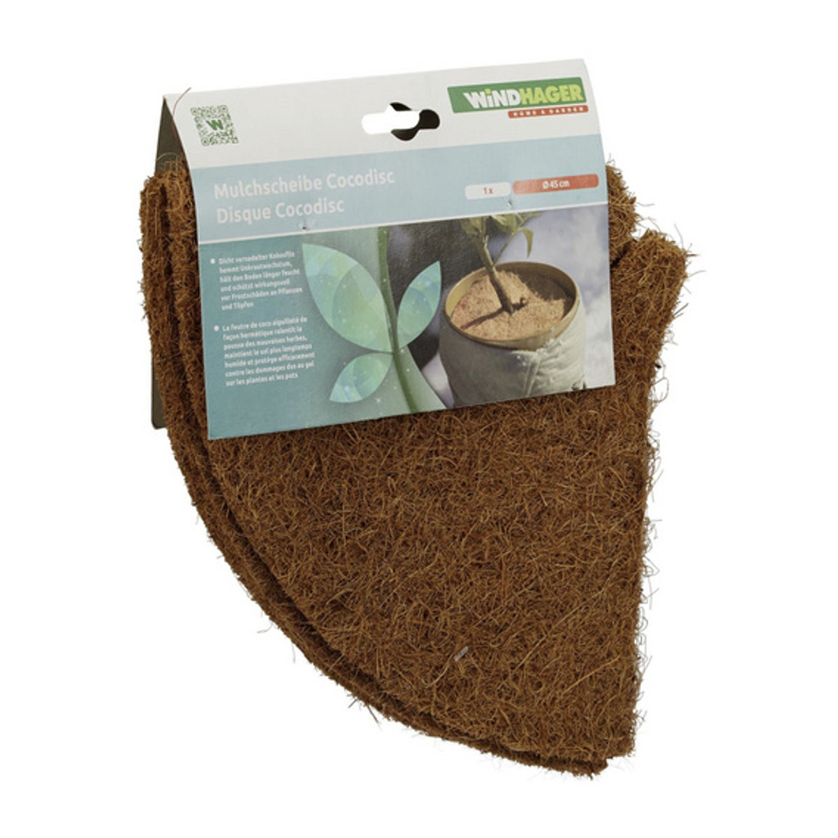 WINDHAGER Mulchscheibe aus Kokosfilz in Braun mit Ø 45 cm zum Schutz vor Nässe und Frost - Bild 2
