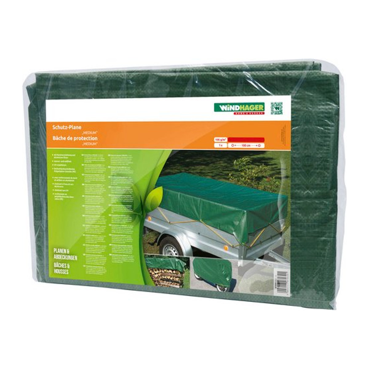 WINDHAGER Schutzplane Medium aus Kunststoff, Grün, B x L: 4 x 3 m - Bild 1
