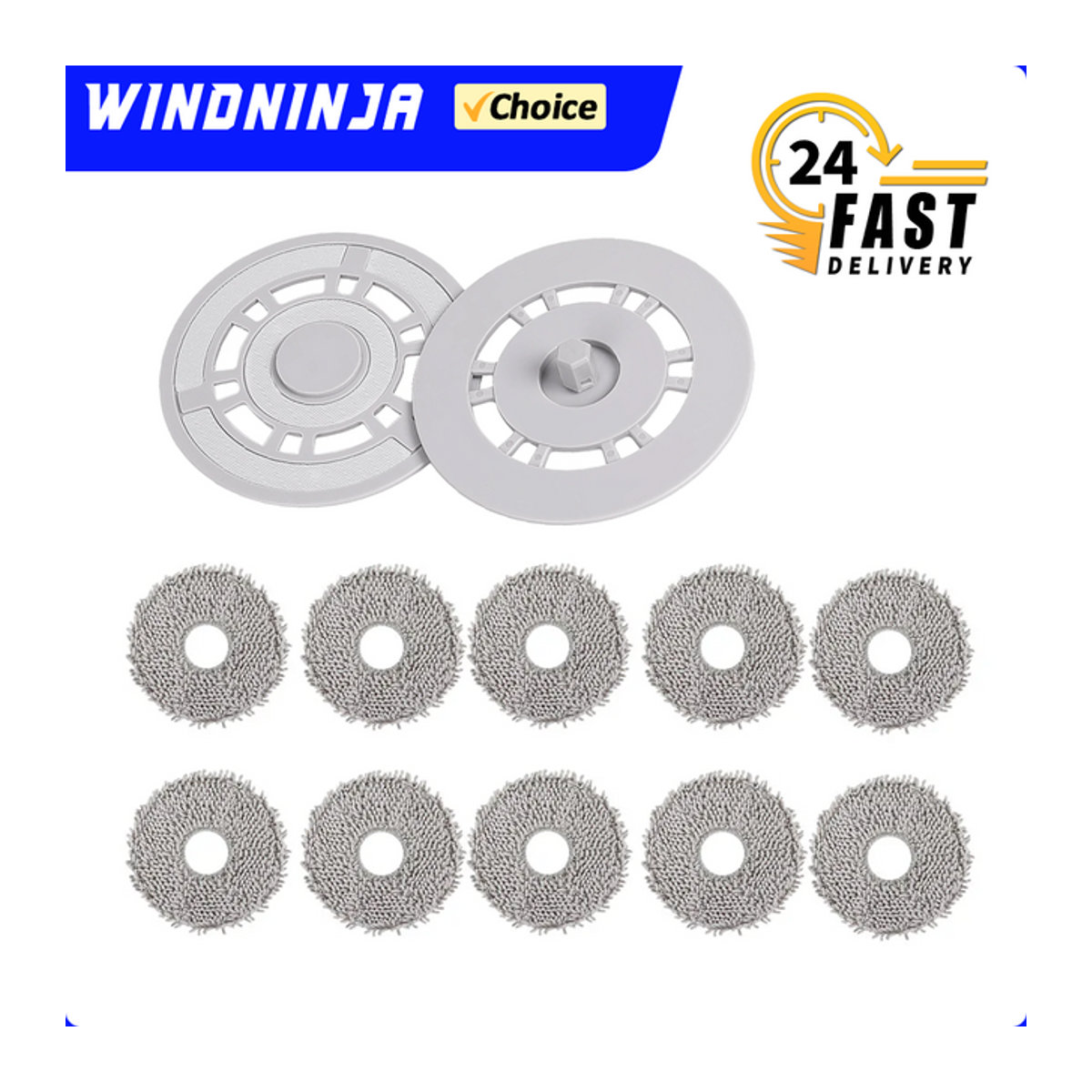 WINDNINJA Ersatz-Wischlappenhalter in Weiß für Dreame L10s Ultra S10 S10 Pro X10 und Xiaomi Mijia B101CN S10 Plus X10 Plus X20 Plus Staubsauger - Bild 1