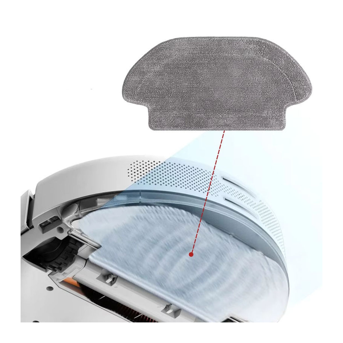 WINDNINJA Mikrofaser Nasswischmopp-Tuch in Grau für Xiaomi Mijia Mop 2S Pro P 3C S10EUS LDS STYTJ02YM und VIOMI V2Pro V3 SE S12 Saugroboter Zubehör - Bild 5