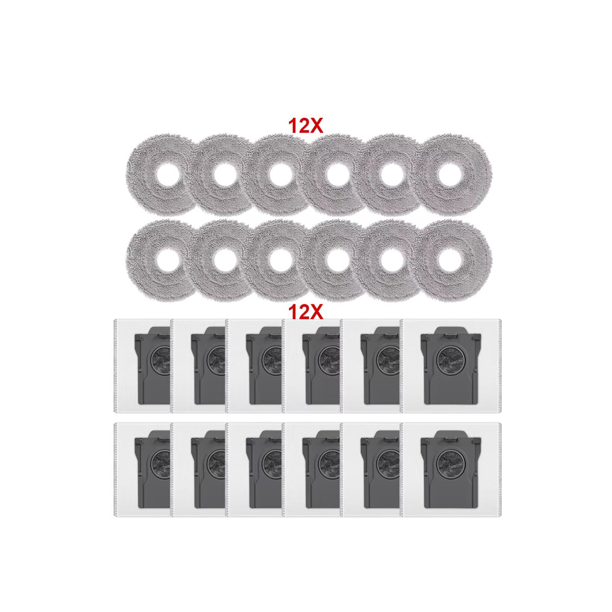 WINDNINJA Mopp-Tücher und Staubbeutel für Dreame X30 X40 X50 Ultra S10 S30 Pro Ultra L10s Pro Ultra L40S Pro Ultra L50 Pro Ultra in Schwarz - Bild 4