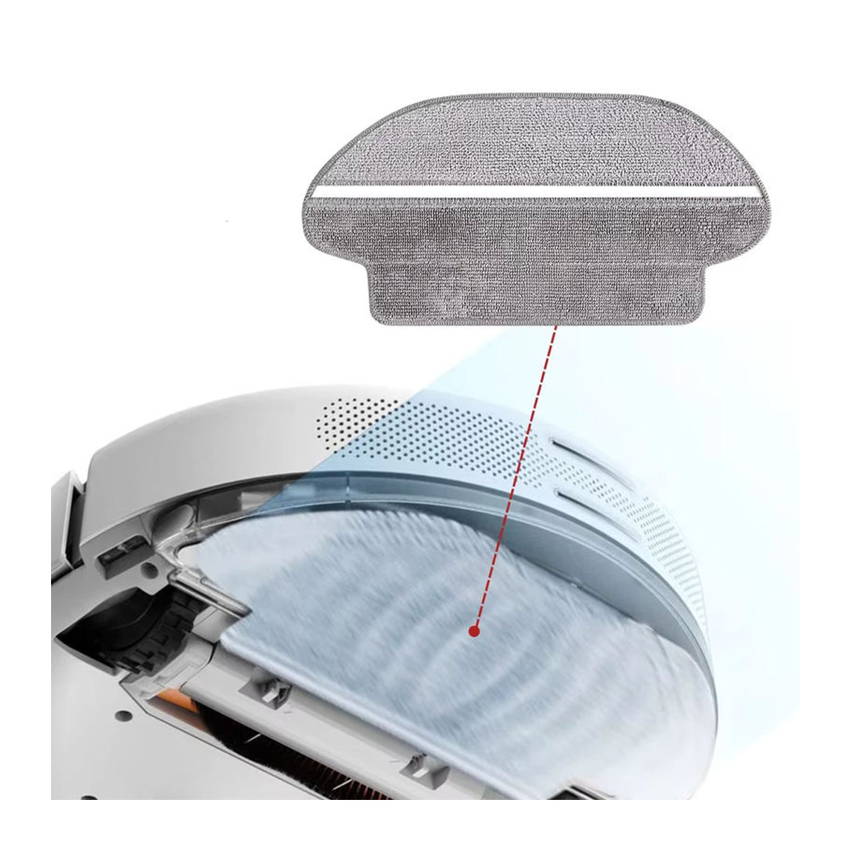 WINDNINJA Trockene und nasse Trennmop-Tuchteile in Grau für Xiaomi Mijia Mop 2S/P/Pro/3C/S12/S10EU/LDS STYTJ02YM und VIOMI V2Pro/V3/SE Staubsauger - Bild 3
