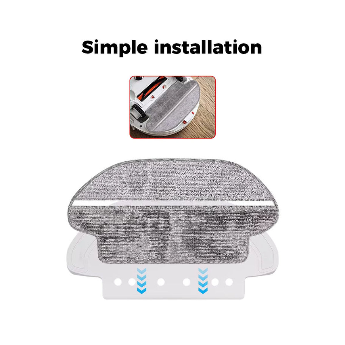 WINDNINJA Trockene und nasse Trennmop-Tuchteile in Grau für Xiaomi Mijia Mop 2S/P/Pro/3C/S12/S10EU/LDS STYTJ02YM und VIOMI V2Pro/V3/SE Staubsauger - Bild 4
