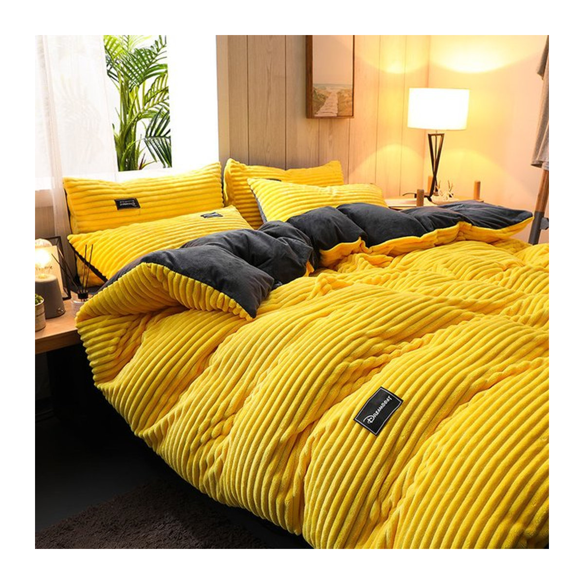 Winter Bettwäsche Set aus dickem Samt in Einfarbig, Weiche Bettbezug und Decke für Twin, Queen oder King Size, B/H: 220 x 240 cm - Bild 1