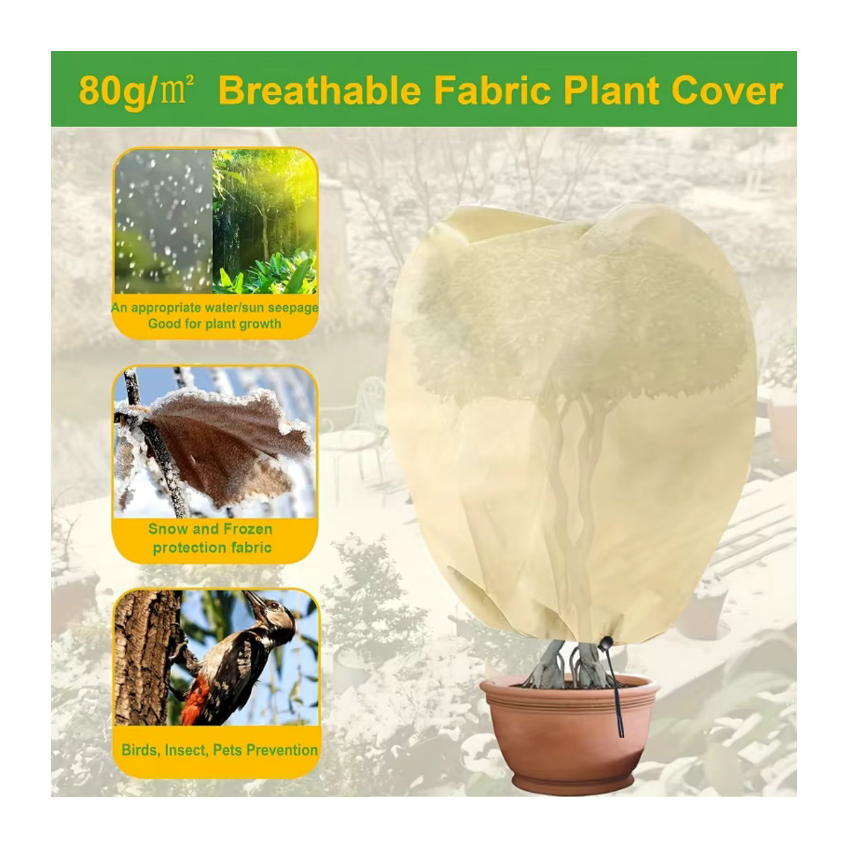Winter Garden Frostsichere Pflanzenabdeckung aus PP-Material für kleine Topfpflanzen - Bild 3