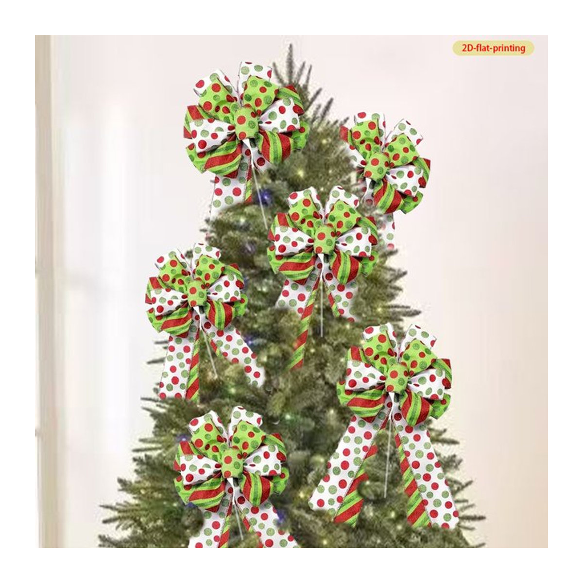 WINTOGETHER 4er Set Weihnachts-Steckdekorationen mit Fliege in Mehrfarbig, 2D Kunststoff-Requisiten für die Weihnachtsdekoration - Bild 1