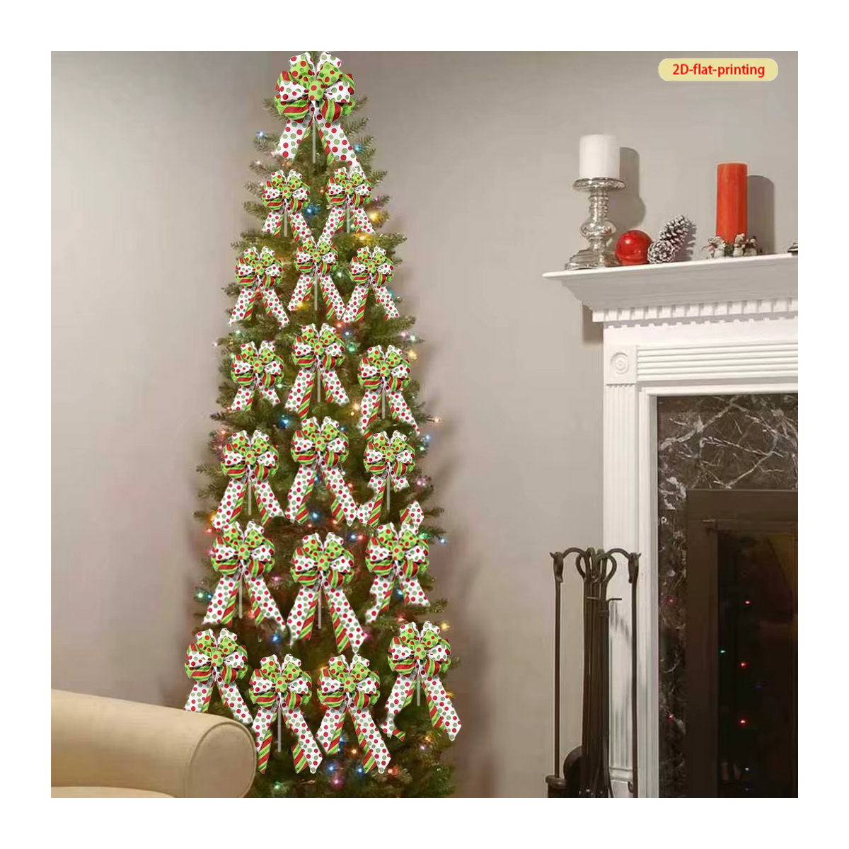 WINTOGETHER 4er Set Weihnachts-Steckdekorationen mit Fliege in Mehrfarbig, 2D Kunststoff-Requisiten für die Weihnachtsdekoration - Bild 5
