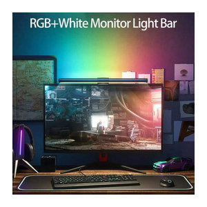 Wisciton LED PC Monitor Bildschirm Licht Streifen RGB Atmosphäre Lampe zur Augenpflege für Arbeit, Spiel und Lernen, Minimalistisch