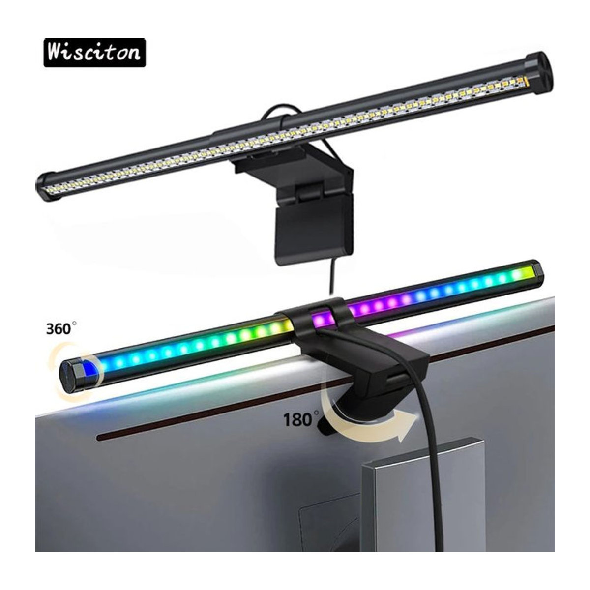 Wisciton RGB LED Monitor Lichtleiste Modern für Gaming und Arbeit, Breite: 44 cm - Bild 1