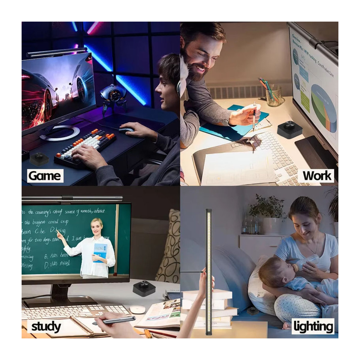 Wisciton RGB LED Monitor Lichtleiste Modern für Gaming und Arbeit, Breite: 44 cm - Bild 5