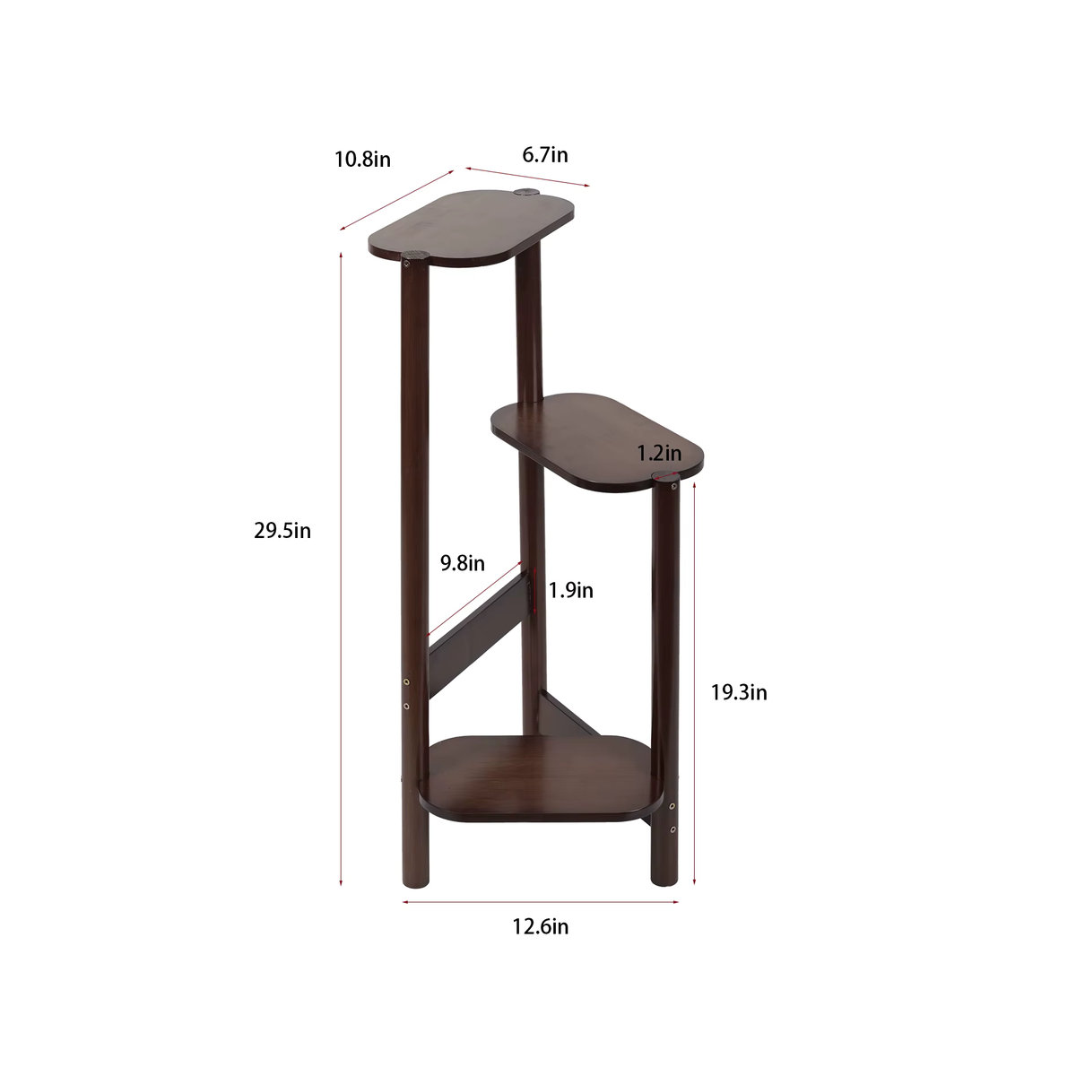 Wisfor 3-stöckiges Bambus-Pflanzenregal in Natur Braun als Blumenständer und Topfhalter für Balkon und Garten - Bild 2