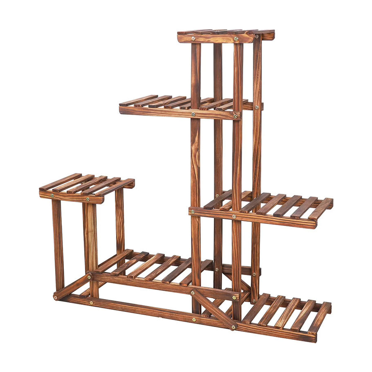 Wisfor Pflanzenregal aus Holz mit 6 Ebenen für Blumen und Töpfe für Garten und Terrasse - Bild 4