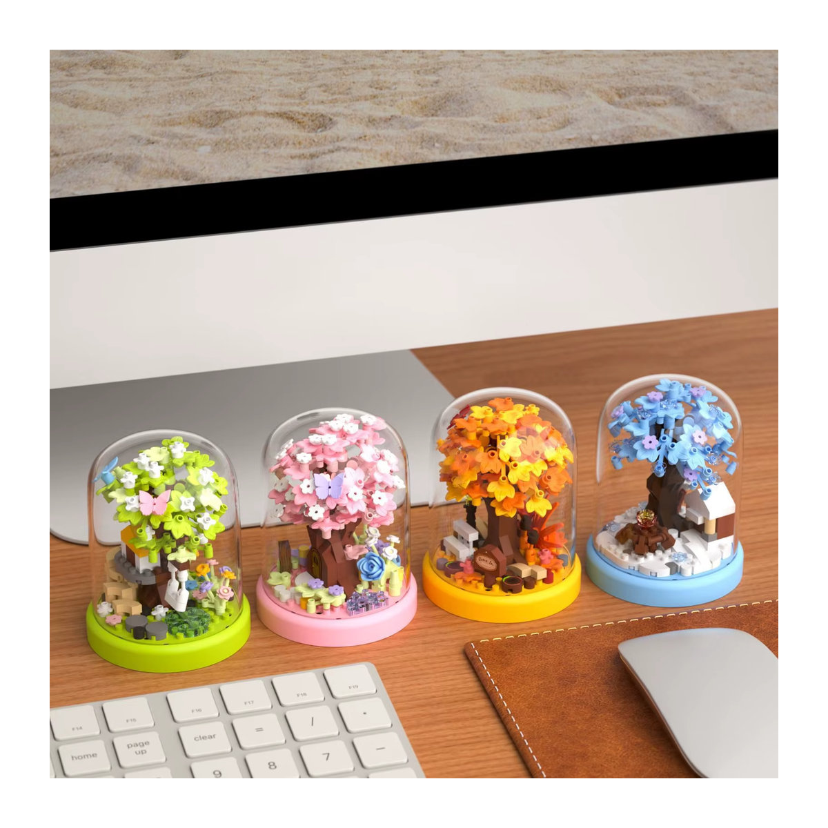Wishiot Creative Building Blocks Set Sakura Baumhaus mit Topfpflanzen und Bonsai als Puzzle Spielzeug für Kinder in Mehrfarbig - Bild 3