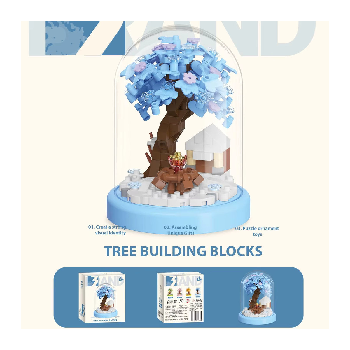 Wishiot Creative Building Blocks Set Sakura Baumhaus mit Topfpflanzen und Bonsai als Puzzle Spielzeug für Kinder in Mehrfarbig - Bild 4