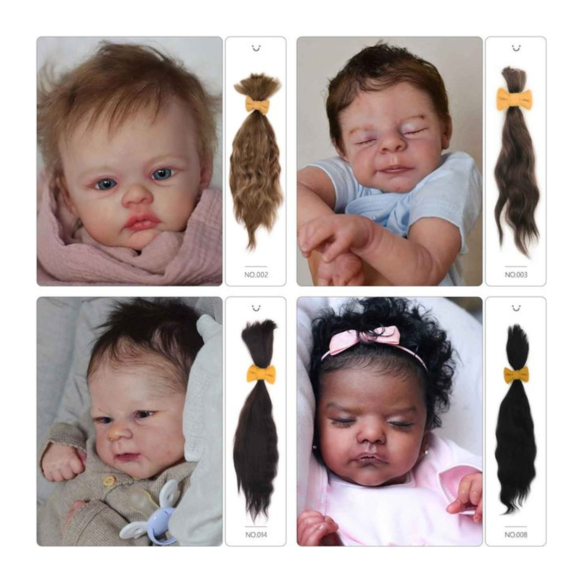 Witdiy Mohair-Haarbündel in Braun für Reborn-Puppen und Blythe-Puppen, Länge: 23-26 cm - Bild 1