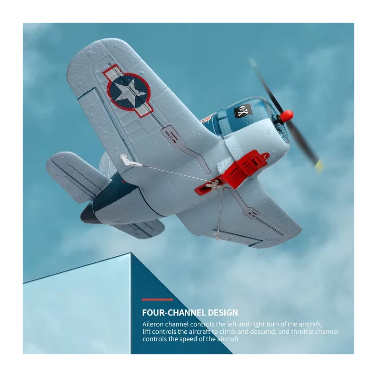 WLtoys XK A500 RC Flugzeug QF4U Kämpfer in Blau mit Fernbedienung und 6G Modus - Bild 5