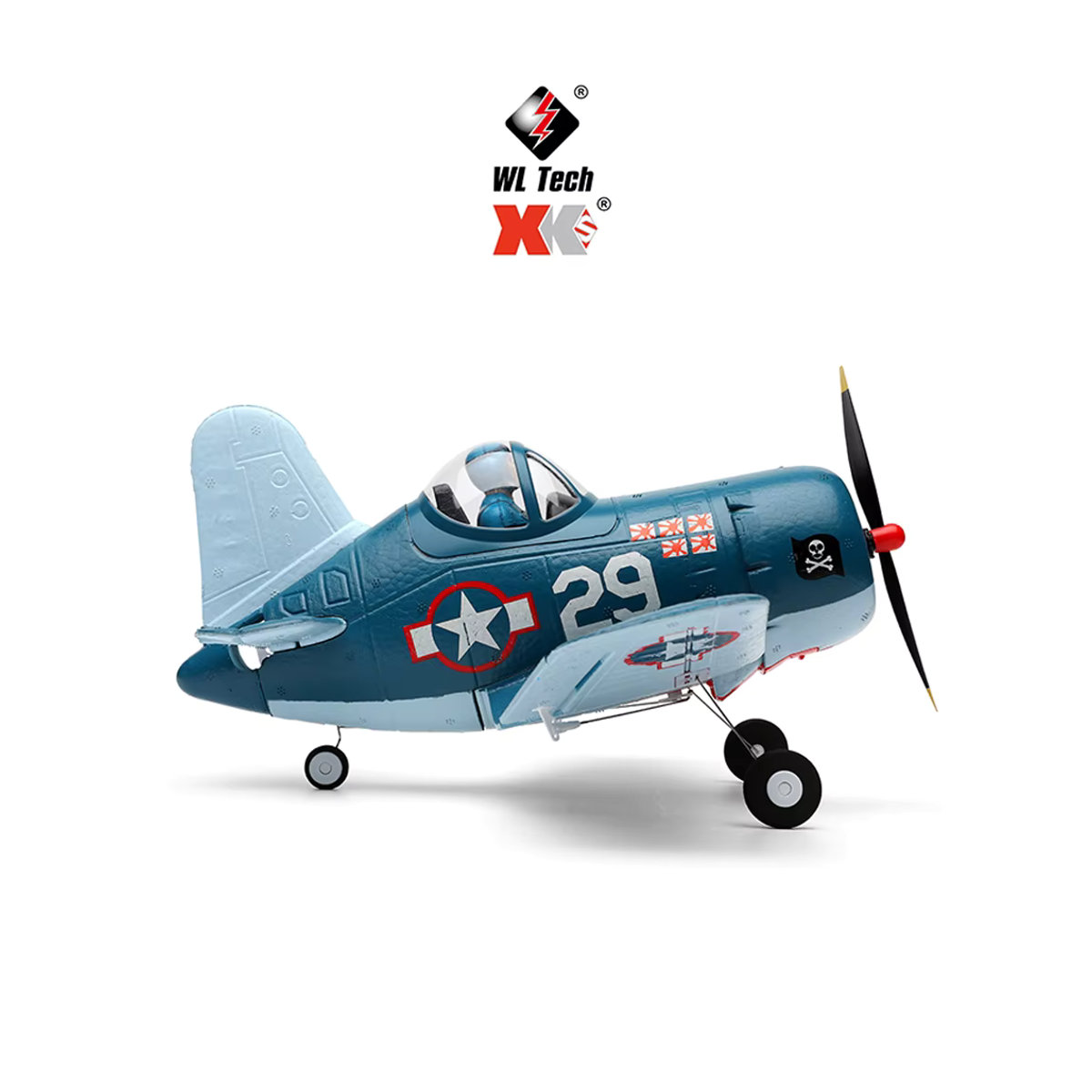 WLtoys XK A500 RC Flugzeug QF4U Kämpfer in Blau mit Fernbedienung und 6G Modus - Bild 6