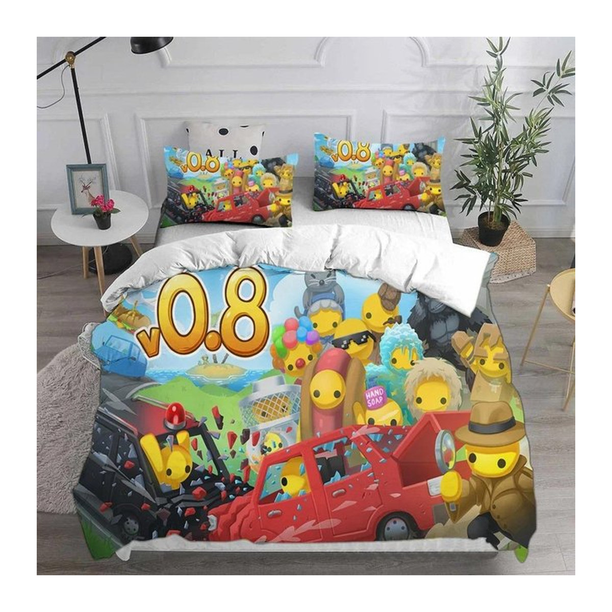 Wobbly & Life Einzelbettwäsche-Set mit Bettbezug und Kissenbezug, mehrfarbig, B/H: 150 x 200 cm - Bild 1