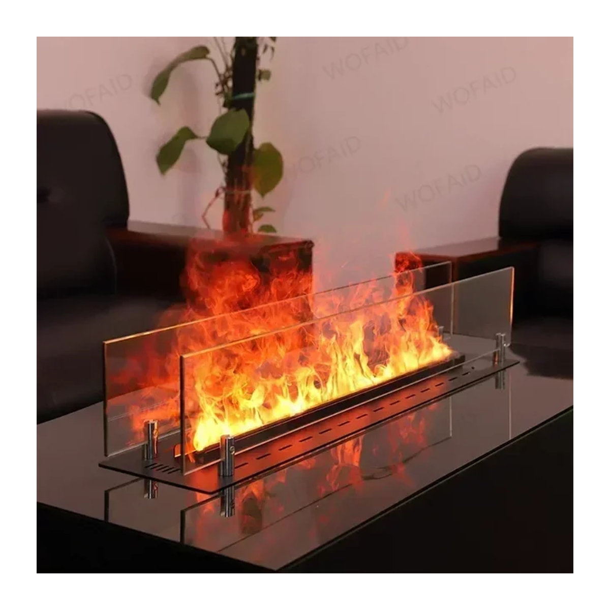 WOFAID Elektrischer 3D Wasserdampf-Kamin mit farbigem Flammeneffekt aus Glas für Innenräume - Bild 1