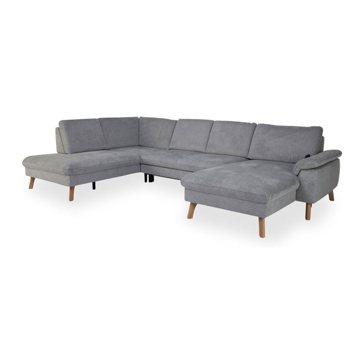 Wohnlandschaft Mondo Livento in Grau und Silber aus Polyester Stoff, Modern, B: 220 cm, T: 183 cm, H: 89 cm - Bild 1