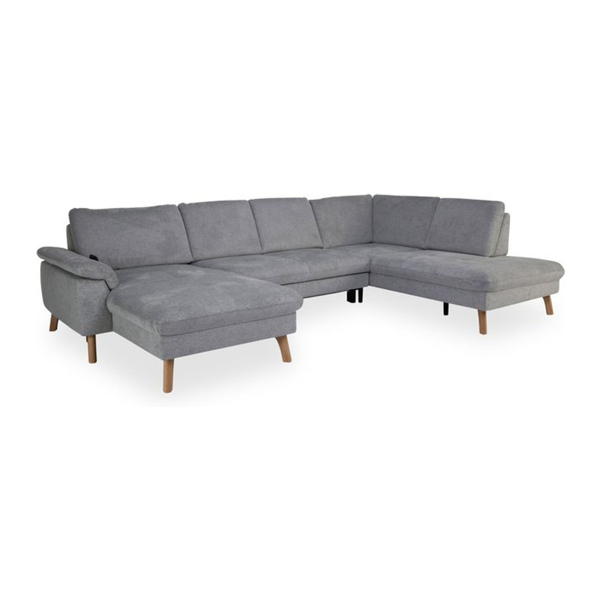 Wohnlandschaft Mondo Livento in Grau und Silber aus Polyester Stoff, Modernes Design, Breite: 220 cm, Tiefe: 183 cm, Höhe: 68 cm, Breite: 89 cm - Bild 1