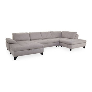 Wohnlandschaft SYSTEMPOLSTER MARGO in Grau Desert aus Stoff und Polyester im modernen Design mit B/T/H: 197 x 150 x 67 cm