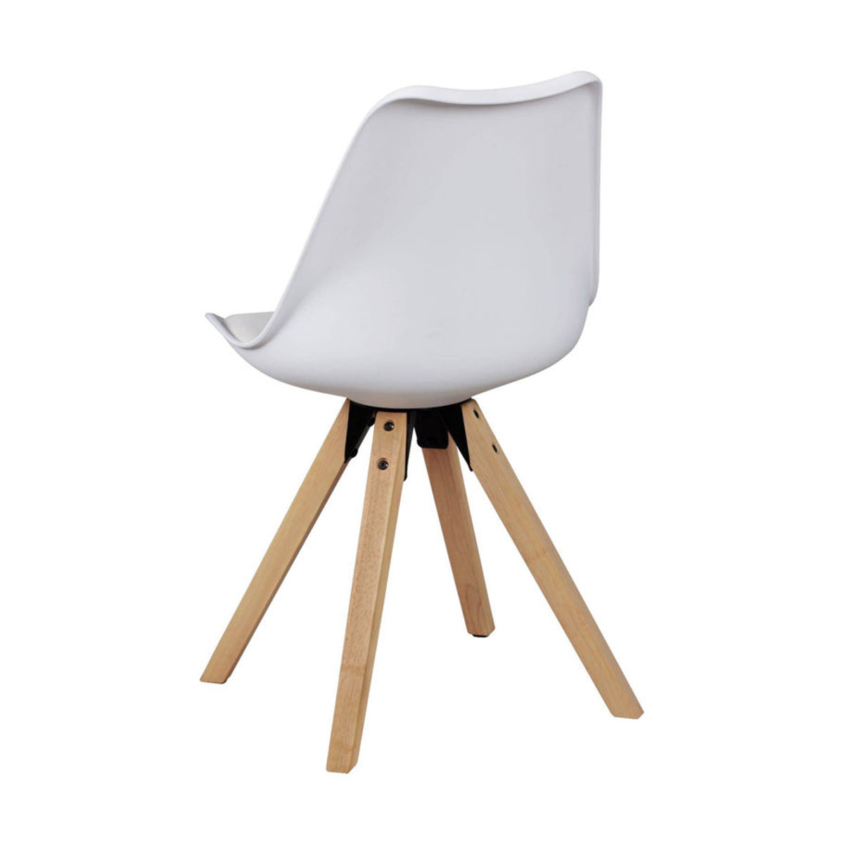 Wohnling 2er-Set Stühle Skandinavisch in Weiß und Natur aus Kunststoff, Echtholz und Kunstleder, B/H/T: 52 x 87 x 49 cm - Bild 2