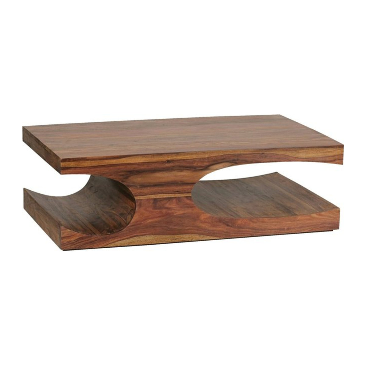 Wohnling Couchtisch aus Massivholz in Braun, modern und rechteckig, B/H/T: 118 x 38 x 70 cm - Bild 1