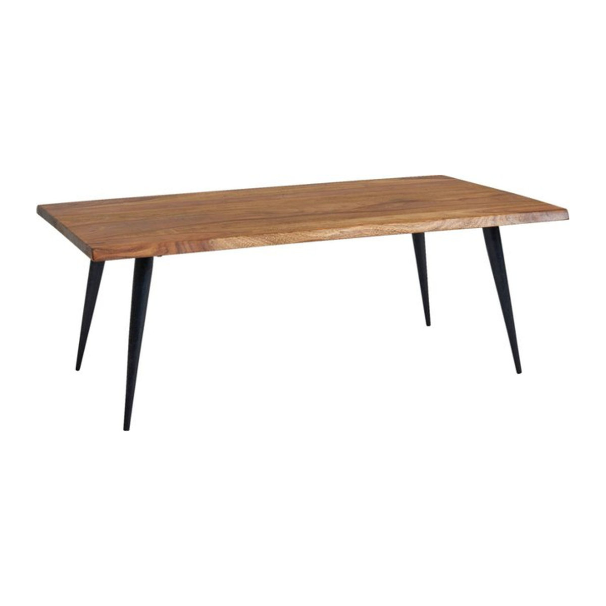 Wohnling Couchtisch aus Massivholz und Edelstahl in Braun, modern und rechteckig, B/H/T: 60 x 40 x 110 cm - Bild 1