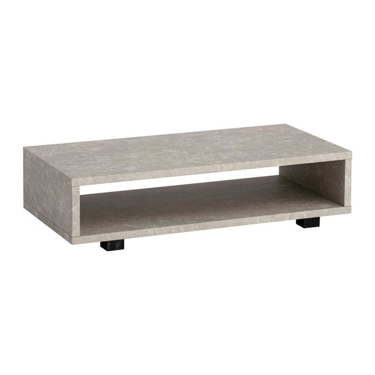 Wohnling Couchtisch Beige Schwarz Rechteckig B/H/T: 100 x 25 x 50 cm - Bild 1