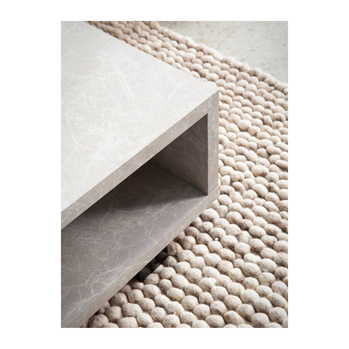 Wohnling Couchtisch Beige Schwarz Rechteckig B/H/T: 100 x 25 x 50 cm - Bild 2