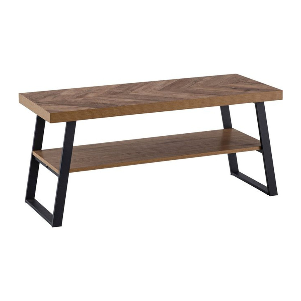 Wohnling Couchtisch Industrial Design aus Eiche Natur und Schwarz, B/H/T: 100 x 41 x 40 cm - Bild 1