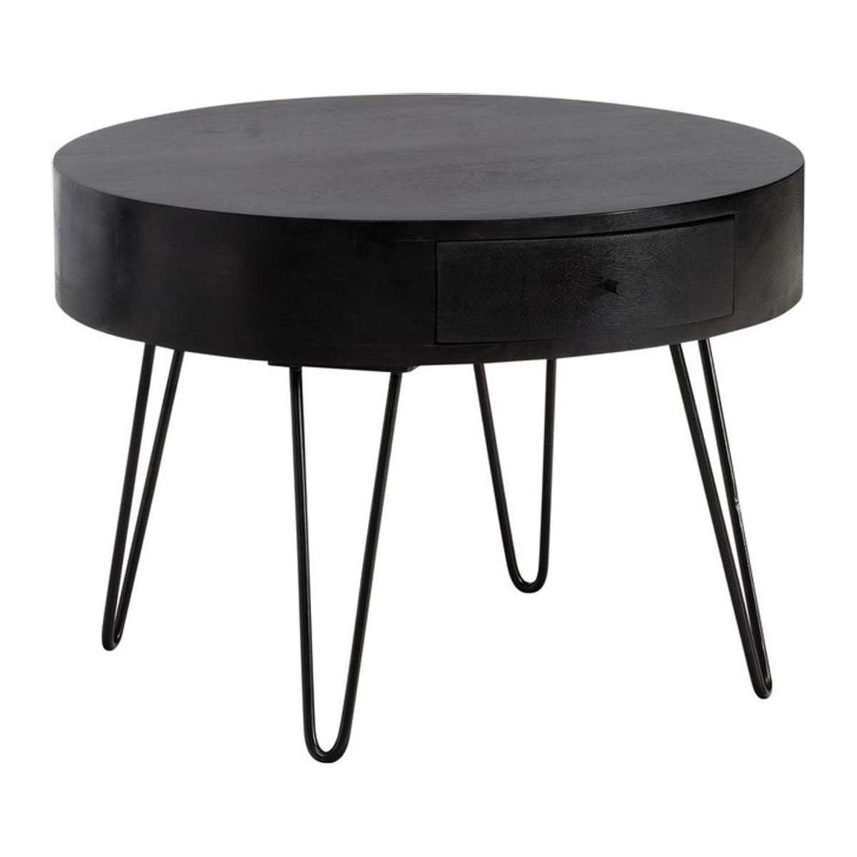 Wohnling Couchtisch Industrial Design aus Mango Massivholz und Metall Schwarz B/H/T: 60 x 43 x 60 cm - Bild 1