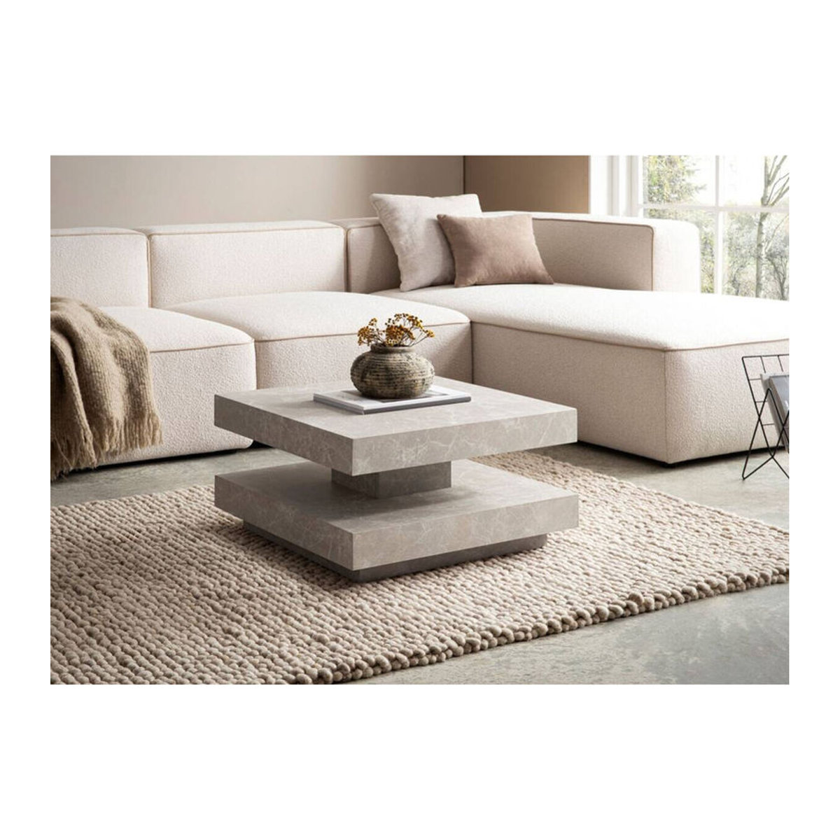 Wohnling Couchtisch Modern Beige B/H/T: 60 x 34 x 60 cm - Bild 2
