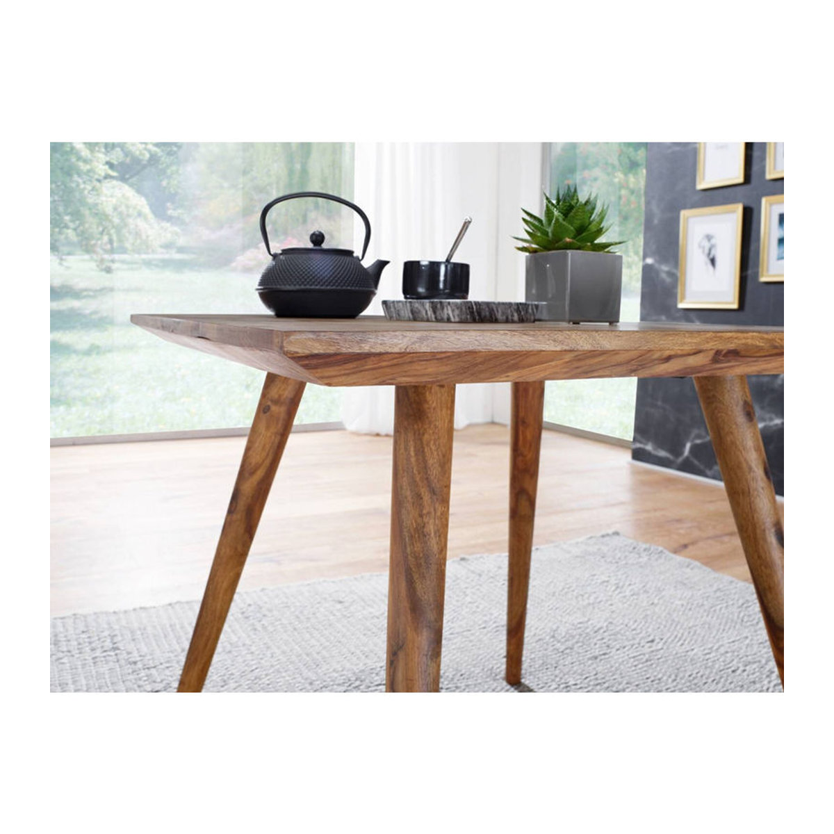 Wohnling Esstisch aus Massivholz in Natur, rechteckig, Landhaus und Skandinavisch Stil, B/T/H: 80 x 80 x 76 cm - Bild 3