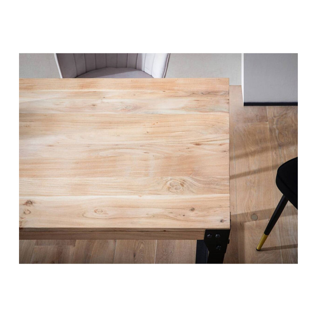 Wohnling Esstisch Industrial aus Akazie Massivholz und Metall, Braun, B/T/H: 120 x 60 x 76 cm - Bild 2