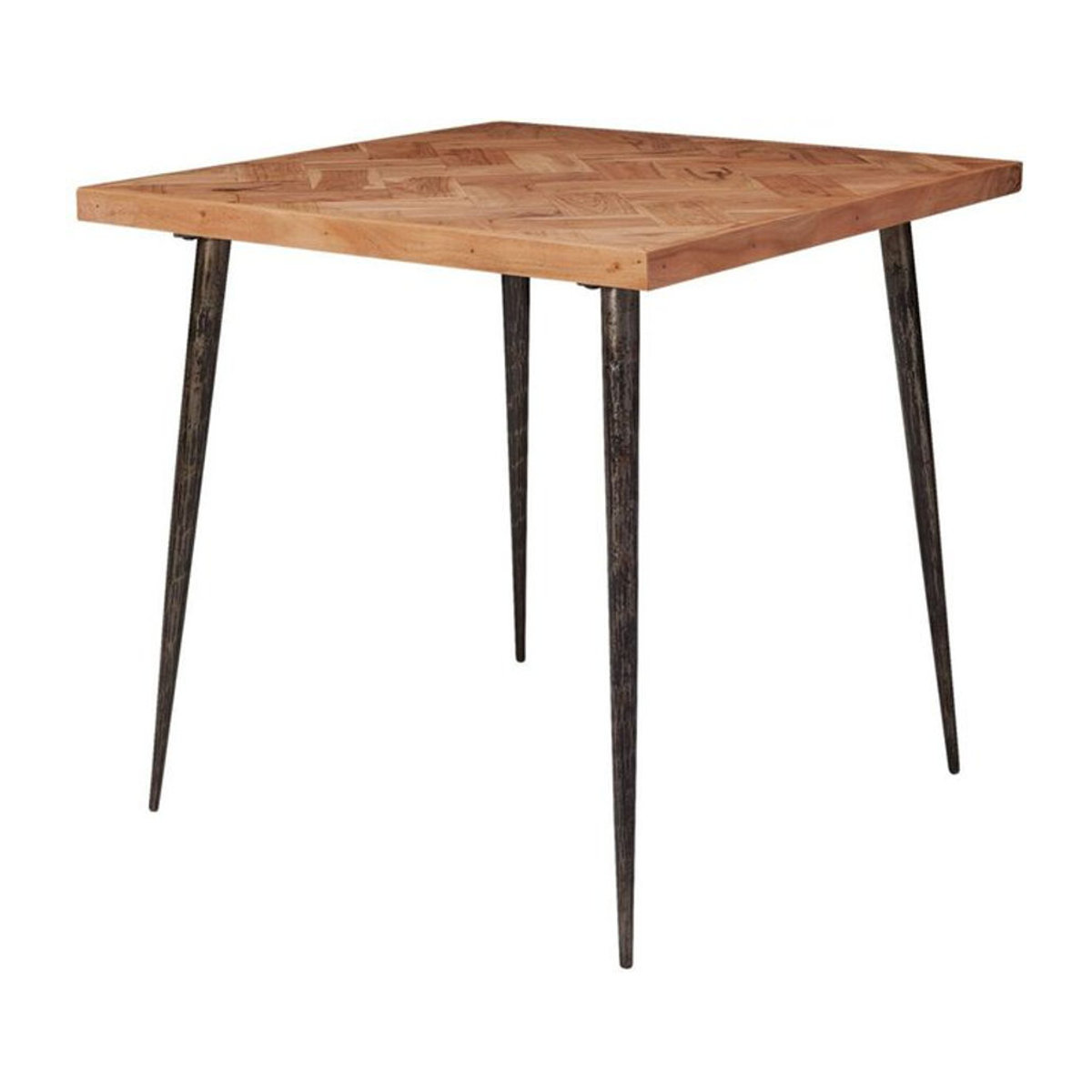 Wohnling Industrial Esstisch aus Holz in Natur und Schwarz, quadratisch, B/T/H: 80 x 80 x 80 cm - Bild 1