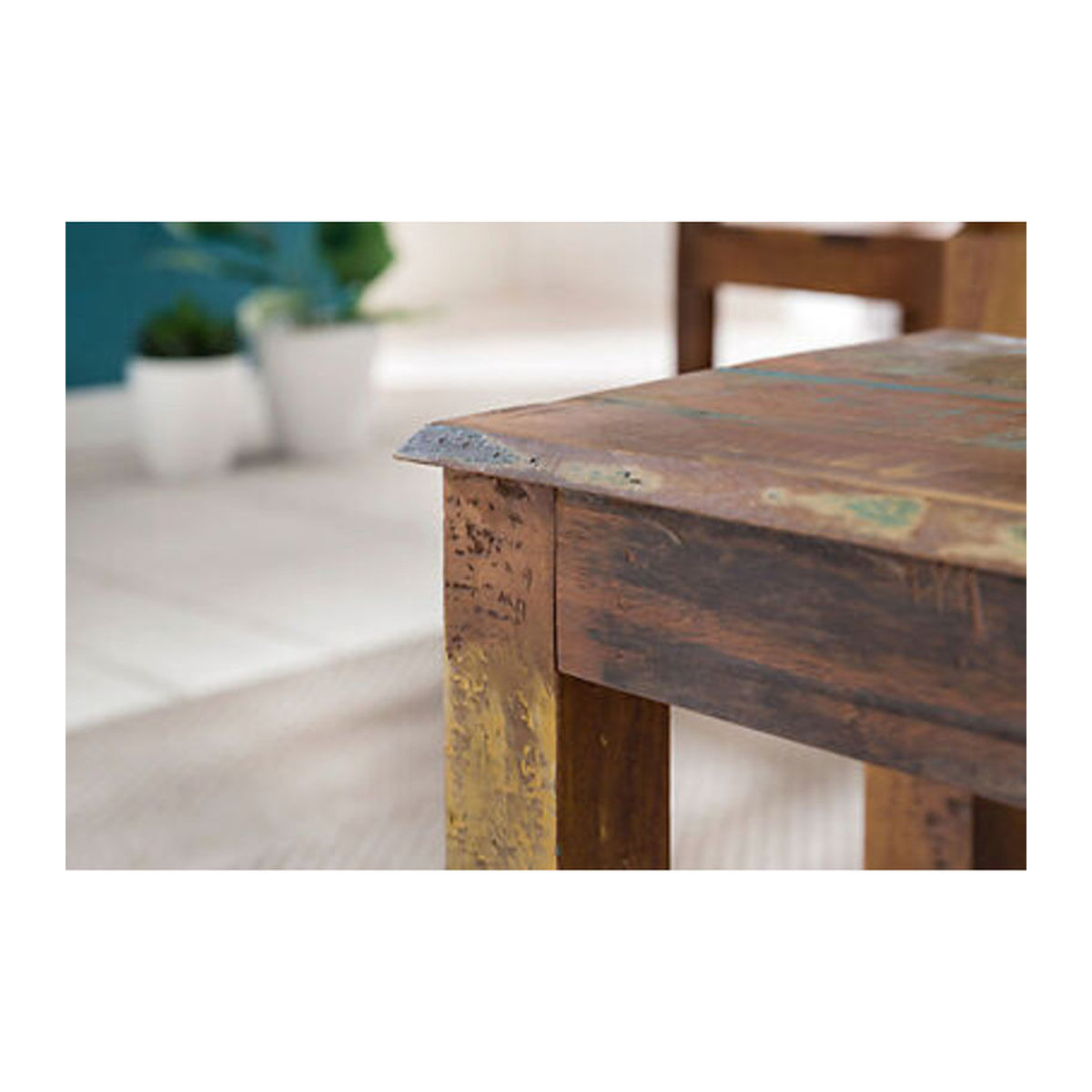 Wohnling Massivholztisch Esstisch in Natur im Industrial und Landhaus Stil, Rechteckig, B/H/T: 120 x 76 x 70 cm - Bild 3
