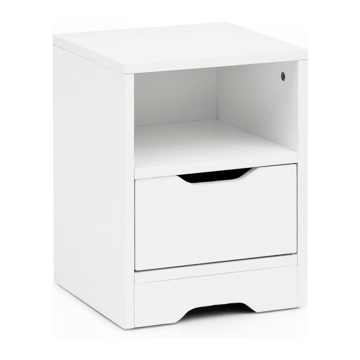 WOHNLING Nachtkonsole Modern Minimalistisch Weiß B/H/T: 31 x 43 x 31 cm - Bild 1