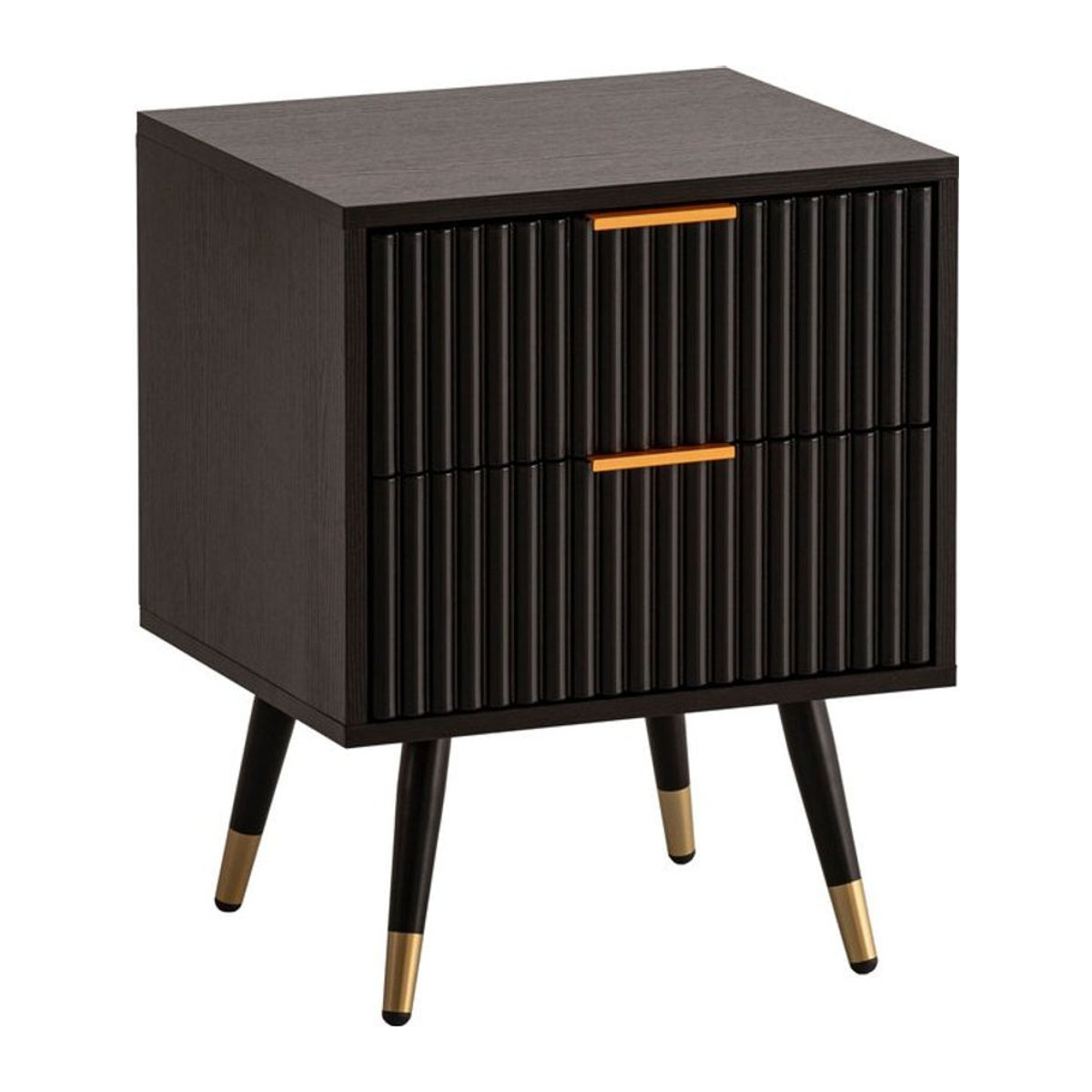 Wohnling Nachttisch in Schwarz im Industrial Design aus Metall und Holzwerkstoff B/H/T: 43,5 x 56 x 39 cm - Bild 1