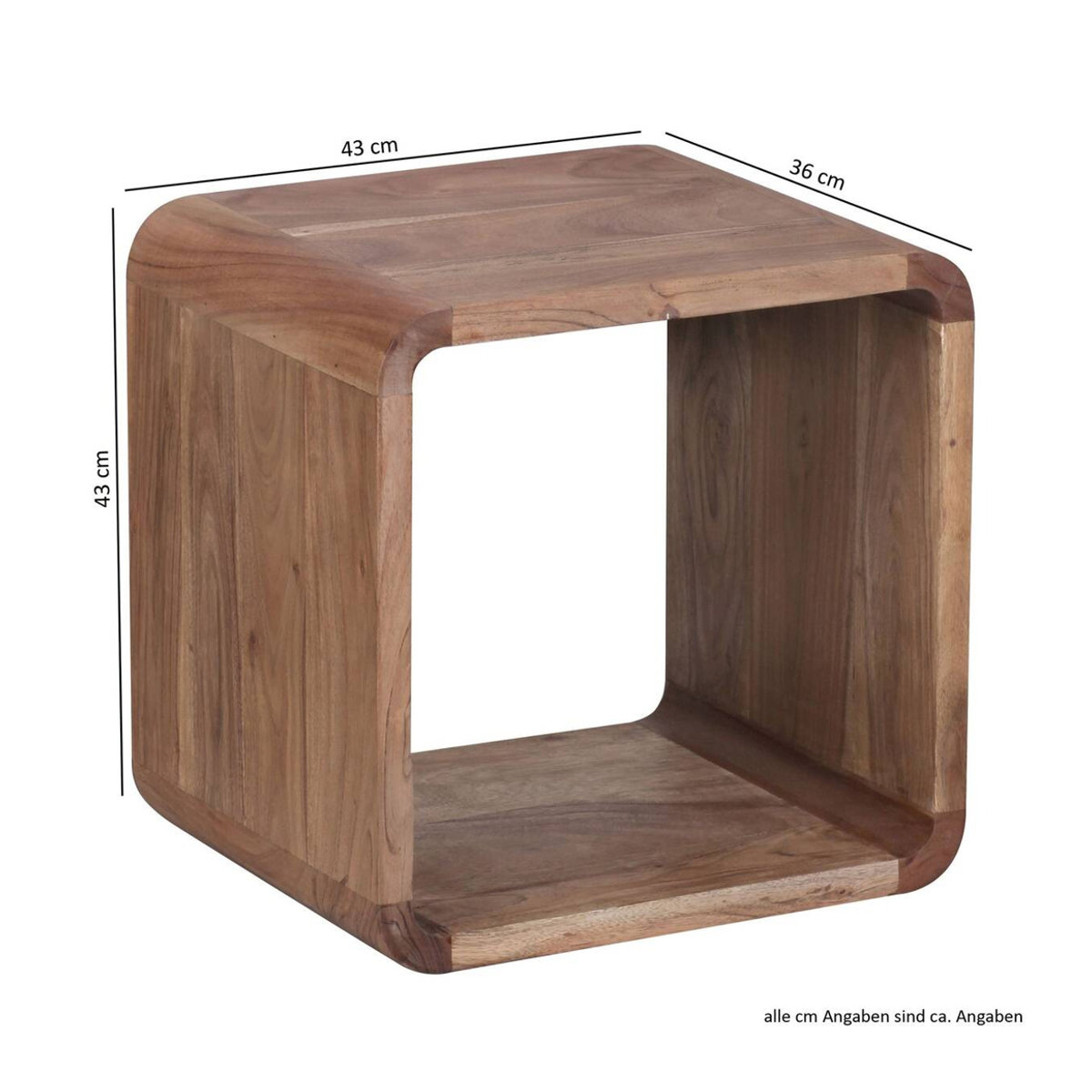 Wohnling Regalwürfel 2er-Set aus Massivholz in Natur, minimalistisch und freistehend - Bild 4