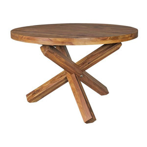 Wohnling Runder Esstisch aus Massivholz in Natur, H: 75 cm, B: 120 cm, T: 120 cm